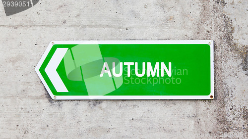 Image of Green sign - Autumn