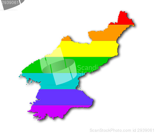 Image of Rainbow flag pattern - North Korea