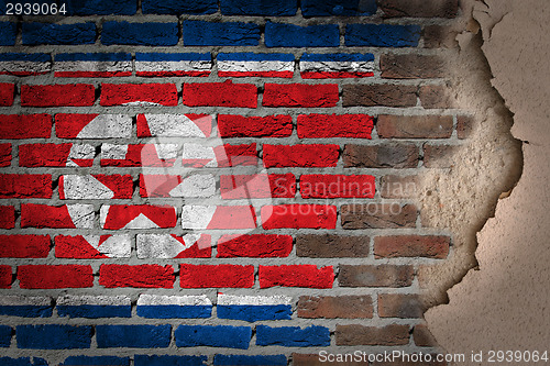 Image of Dark brick wall with plaster - North Korea