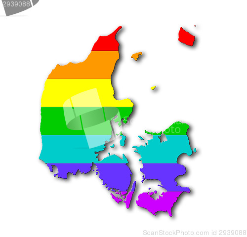 Image of Rainbow flag pattern - Denmark