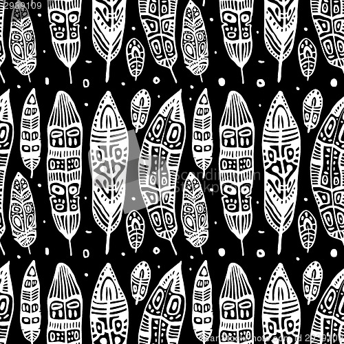 Image of Vintage Feathers. Seamless background.
