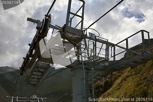 Image of Detail of a ski chairlift mechanism