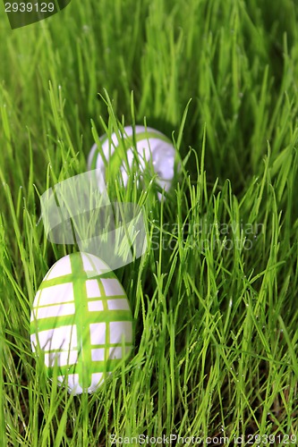 Image of easter eggs in grass