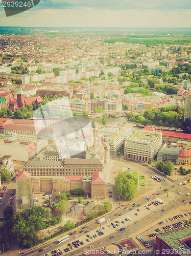 Image of Retro look Berlin aerial view