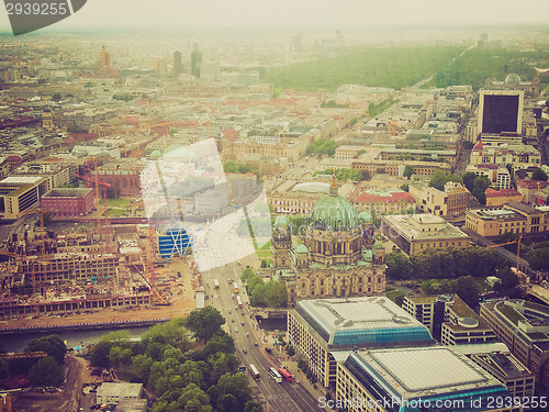 Image of Retro look Berlin aerial view