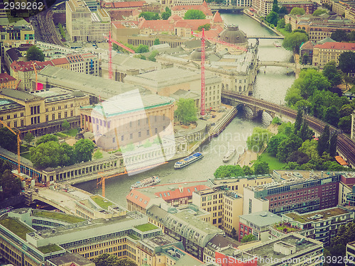 Image of Retro look Berlin aerial view