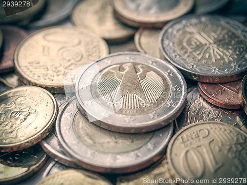 Image of Retro look Euro coins