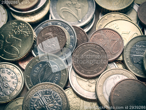 Image of Retro look Euro coins