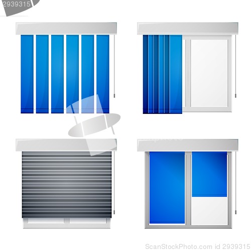 Image of Vector icons for window louvers