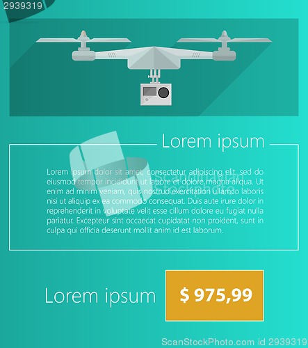 Image of Vector ad layout for gray quadrocopter