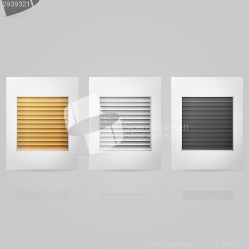 Image of Vector illustration of window louvers in frame