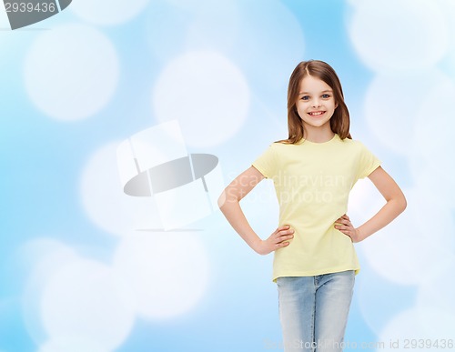 Image of smiling little girl in casual clothes