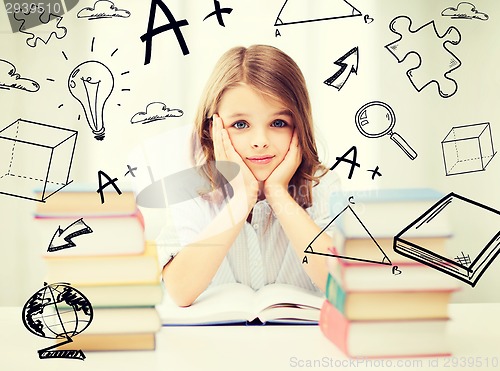 Image of student girl studying at school