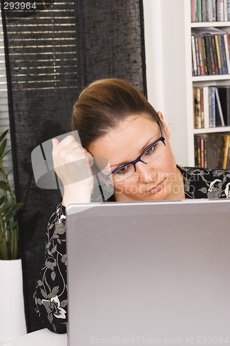 Image of young woman working