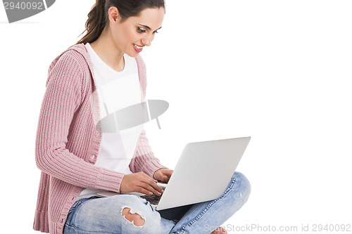 Image of Female student with a laptop