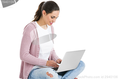 Image of Female student with a laptop