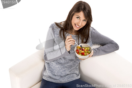 Image of Relaxing with a fruit salad