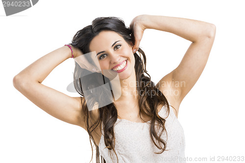 Image of Beautiful woman smilling