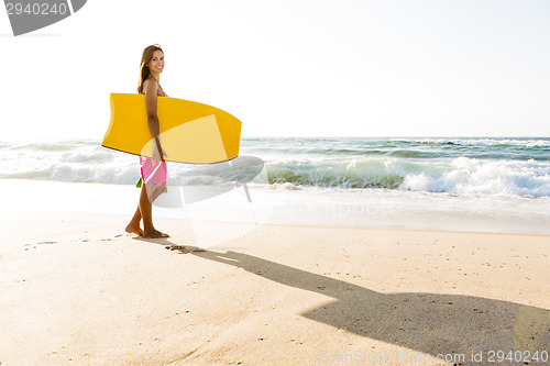 Image of Girl with her bodyboard