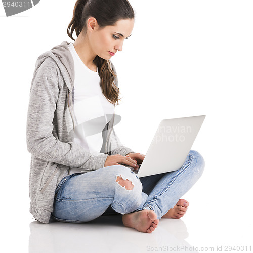 Image of Female student with a laptop