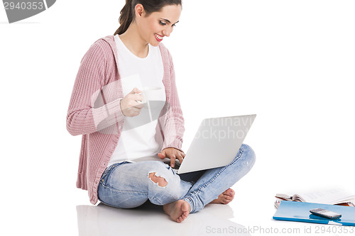 Image of Female student with a laptop