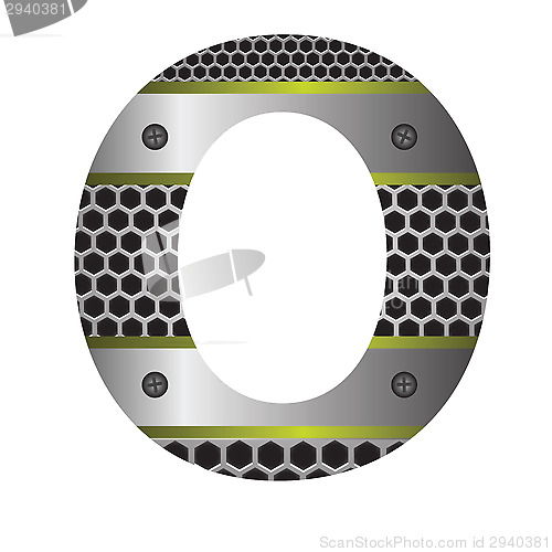 Image of perforated metal letter O