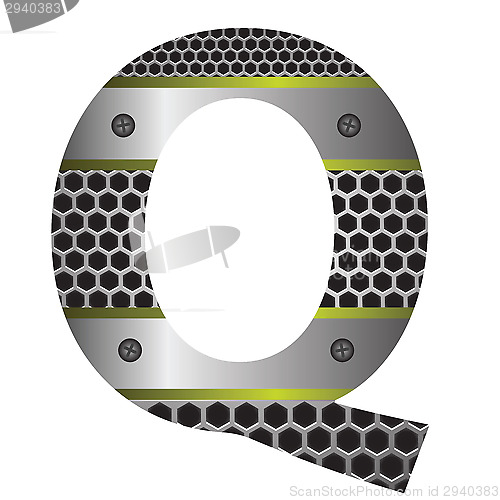 Image of perforated metal letter Q