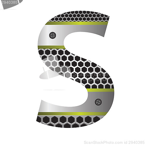 Image of perforated metal letter S