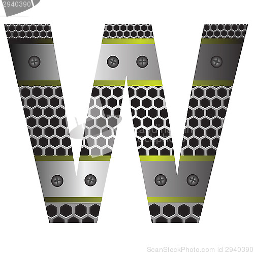 Image of perforated metal letter W