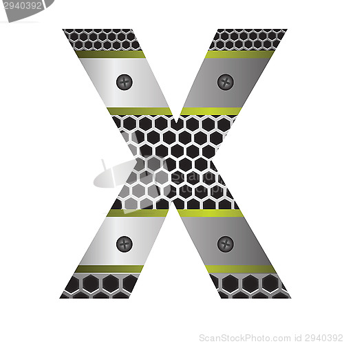 Image of perforated metal letter X