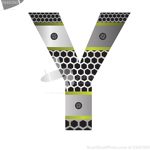 Image of perforated metal letter Y