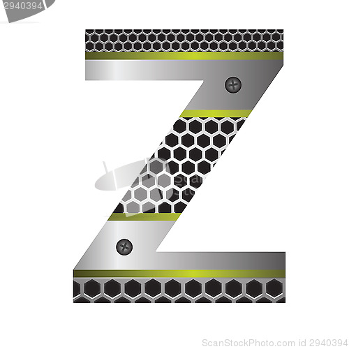 Image of perforated metal letter Z