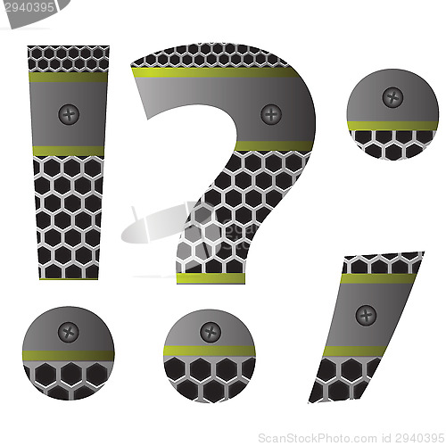 Image of perforated metal question mark