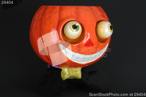 Image of ceramic pumpkin with bow tie