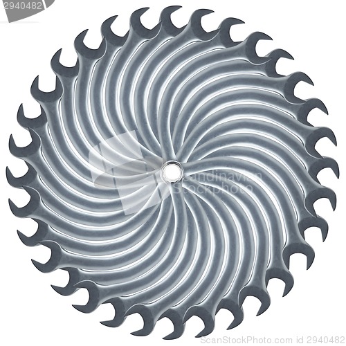 Image of Circular saw blade made of spanners