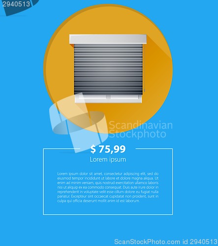 Image of Vector ad layout for sale of window with roller shutters