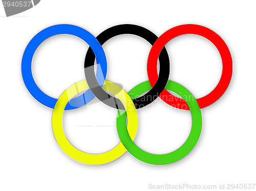 Image of Olympic rings on the white
