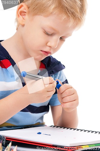 Image of Boy with marker