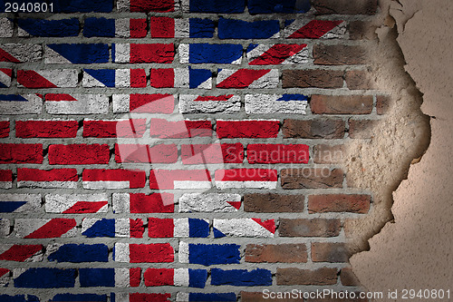 Image of Dark brick wall with plaster - United Kingdom