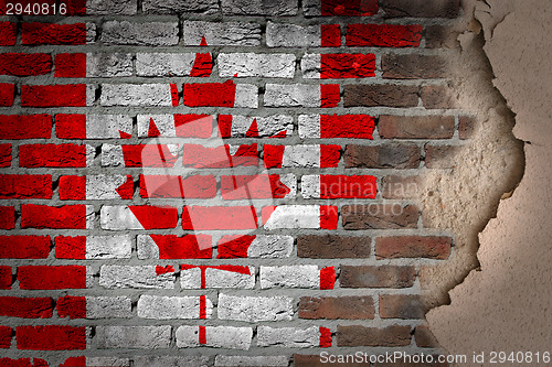 Image of Dark brick wall with plaster - Canada