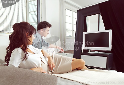 Image of watching television together l