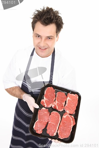 Image of Butcher with tender steak
