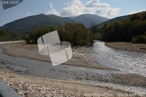 Image of The mountain river in summer