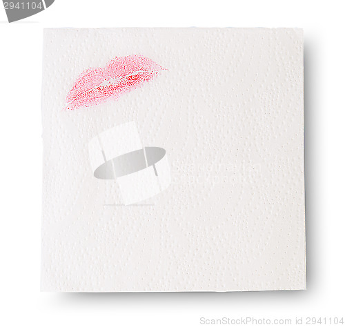 Image of Paper Napkins With Lipstick