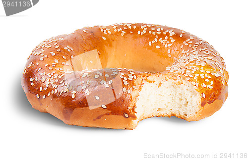 Image of Bitten Bagel With Sesame Seeds