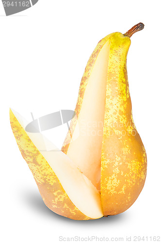 Image of Yellow Pear With Cut