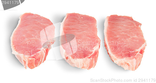 Image of Three Pieces Of Raw Pork