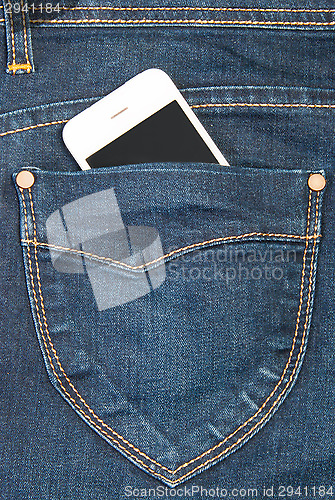 Image of Mobile Phone In Pocket Jeans