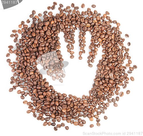 Image of Hand Silhouette On Coffee Grains