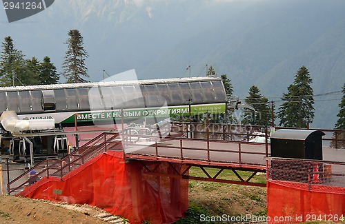 Image of The cable way station in Krasnaya Poliana, Gorki resort